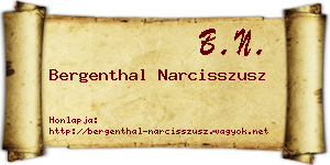 Bergenthal Narcisszusz névjegykártya